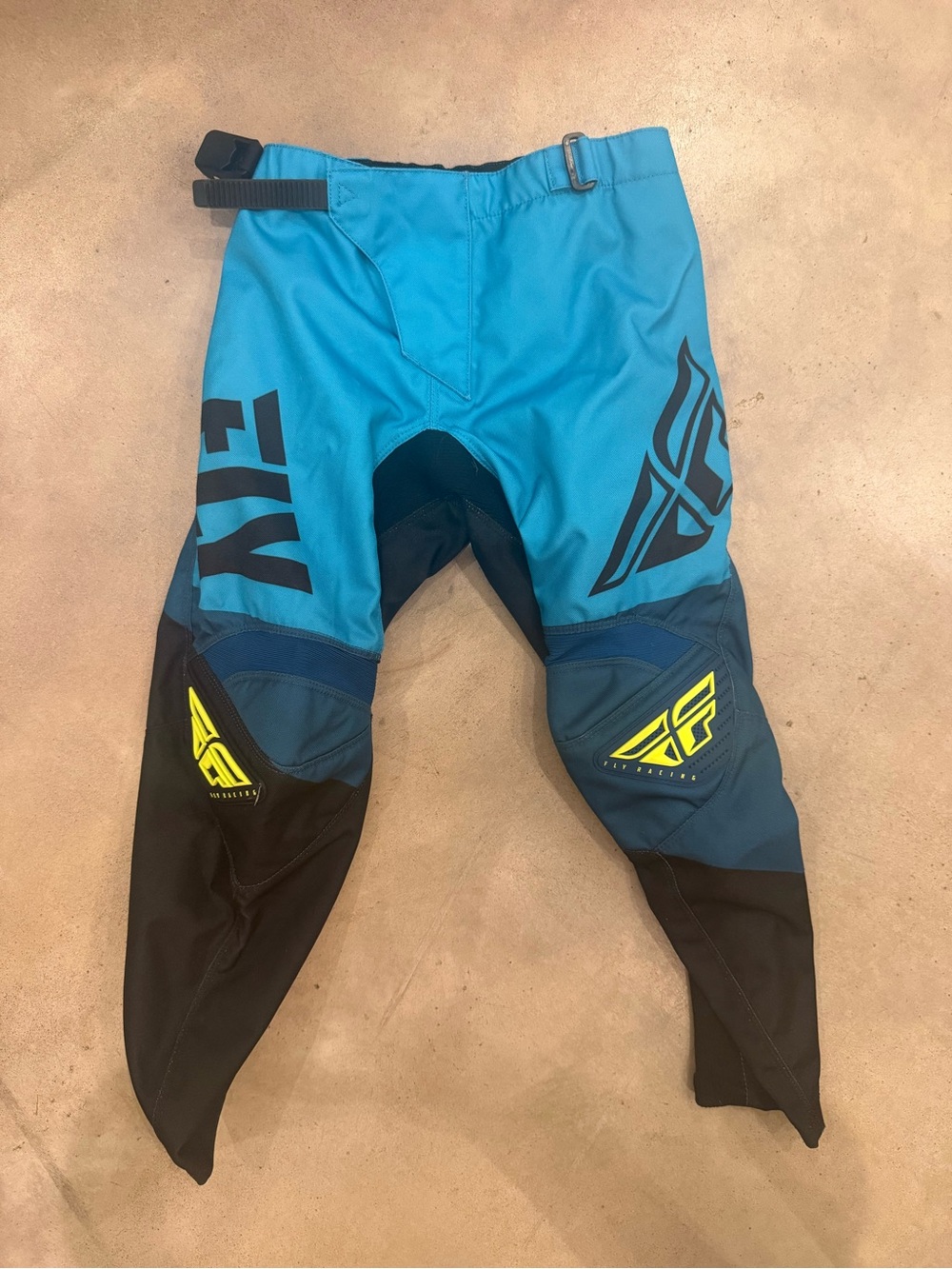FLY Racing Youth Teal & Black Motocross Pants. Youth size 22.